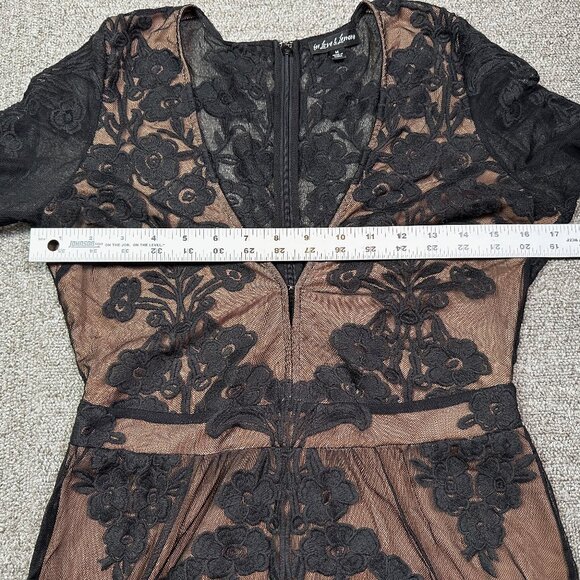 For Love & Lemons Temecula Mini Dress Lace Embroidered Black Dark Romantic Med - Picture 4 of 8
